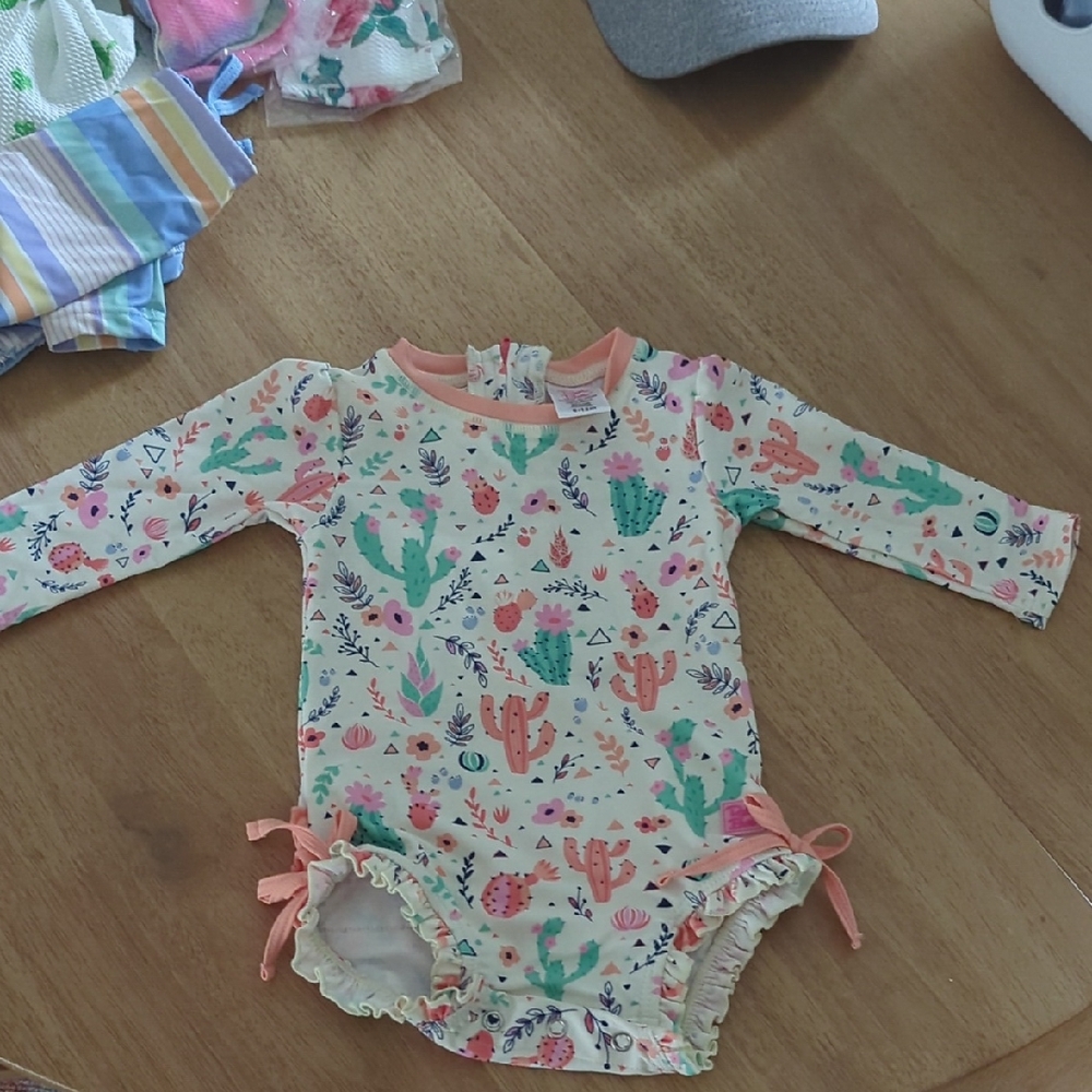 Ruffle Butts Cactus Print Rashguard